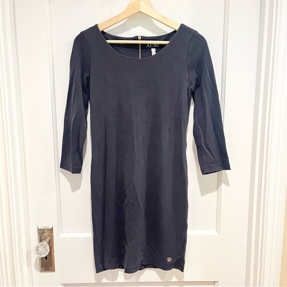 ⭐️ Armani Jeans Navy 3/4 Sleeve Shift Dress M